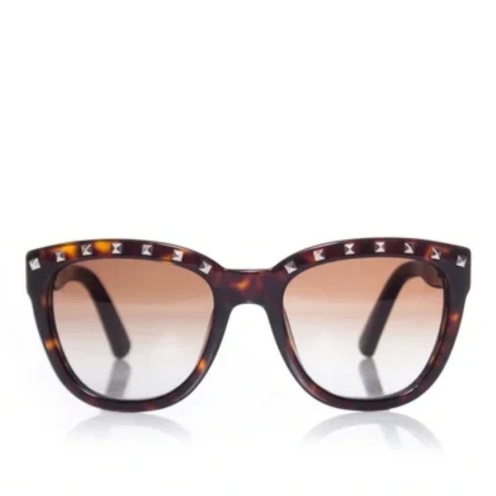 Valentino Brown, Black & Gold Rockstud Tortoise Wayfarer Sunglasses - See Pics!